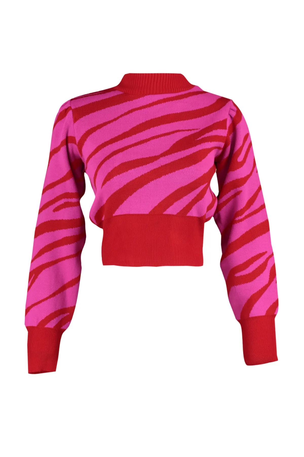 Trendyol Collection  Strickpullover mit Stehkragen und Granatapfelblüte TWOAW21KZ0010