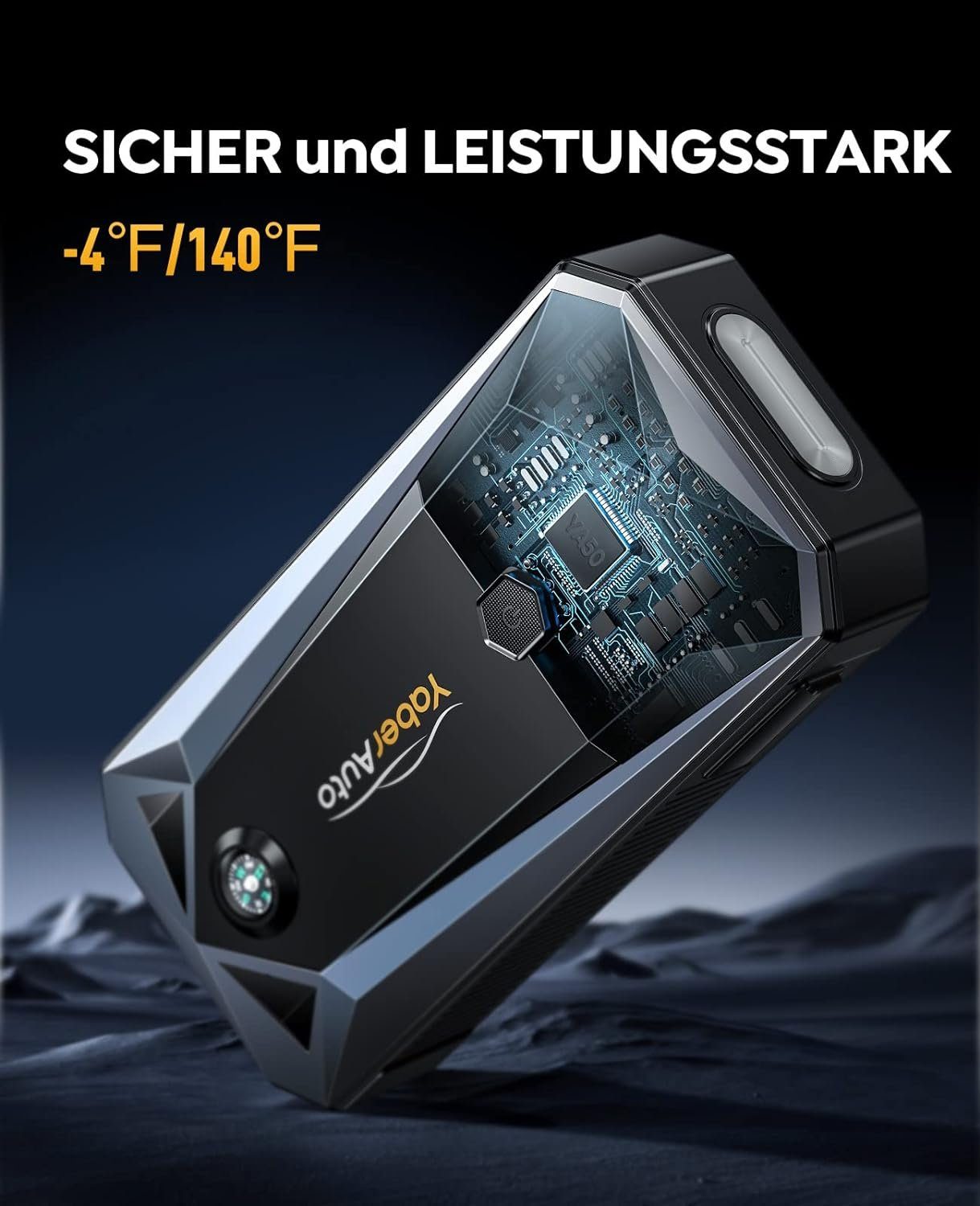 Yaber Starthilfegerät, Starthilfe Powerbank 3000A Spitzenstrom 21800mAh