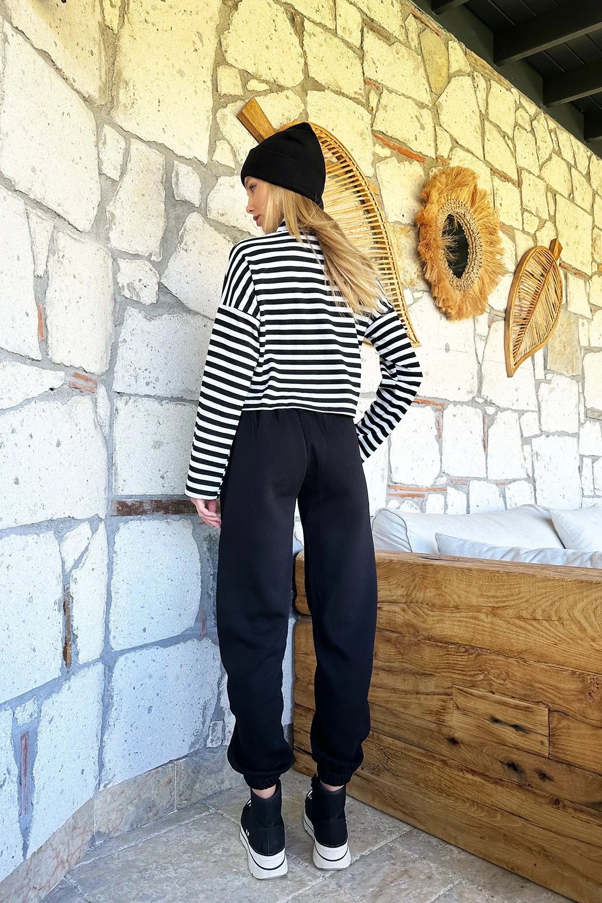Trend Alaçatı Stili  Jogginghose - Schwarz - Slim