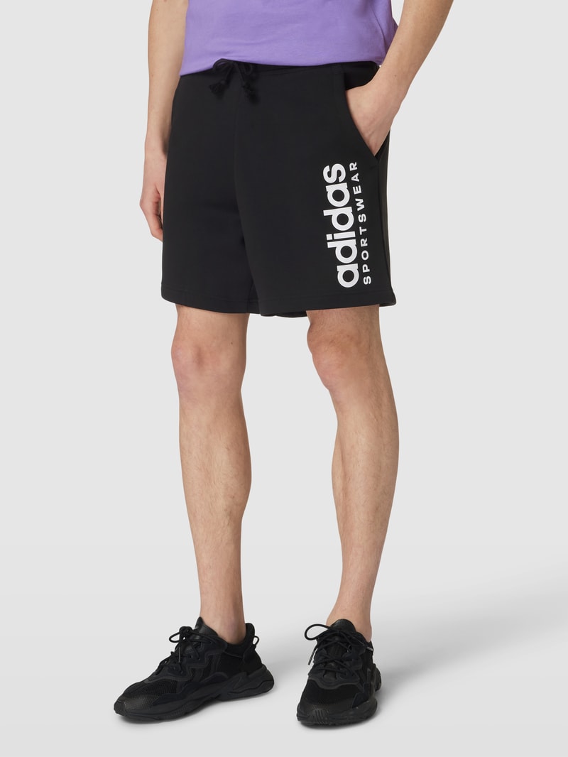 Sweatshorts mit Logo-Print in schwarz