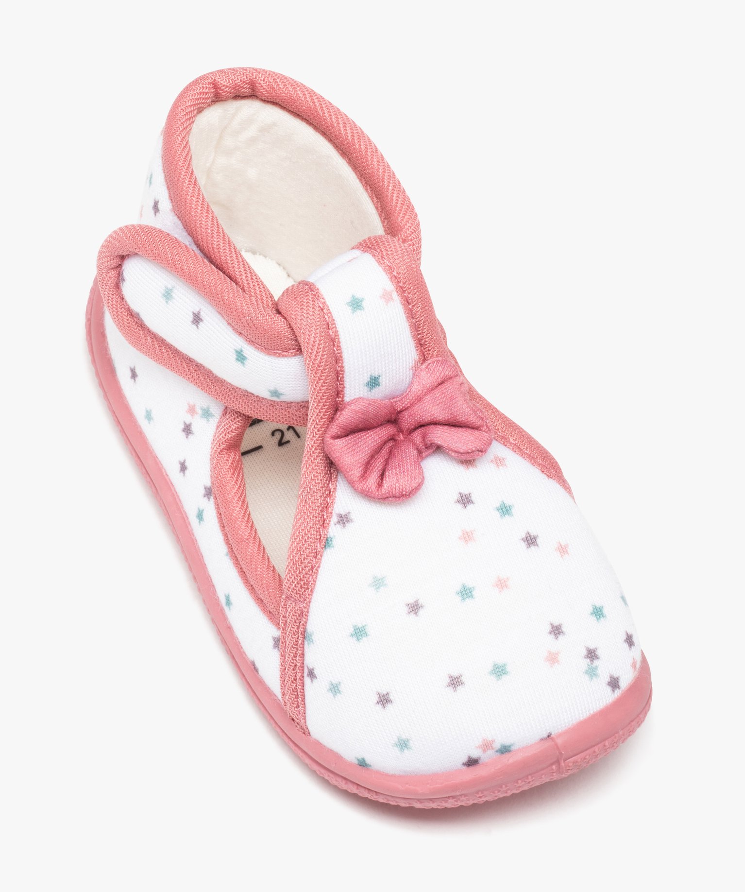 Chaussons bébé fille avec motifs étoiles et noeud sur le ... blanc | GEMO