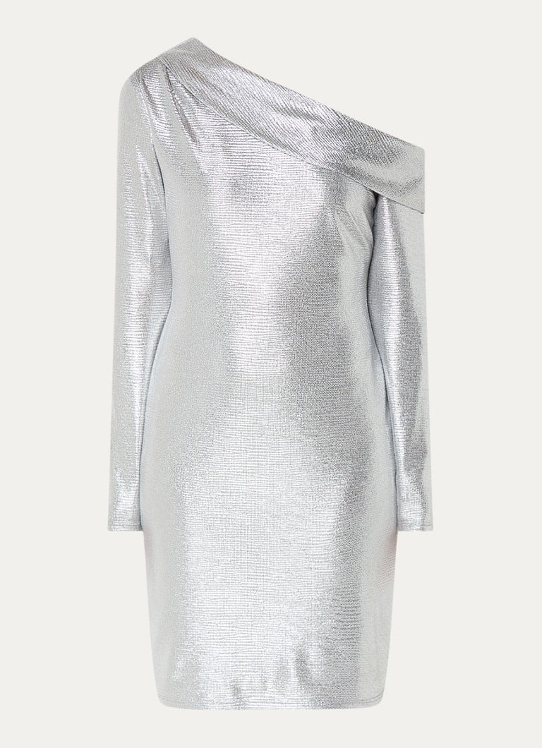 Vestido curto Ralph Lauren de um ombro só com lurex