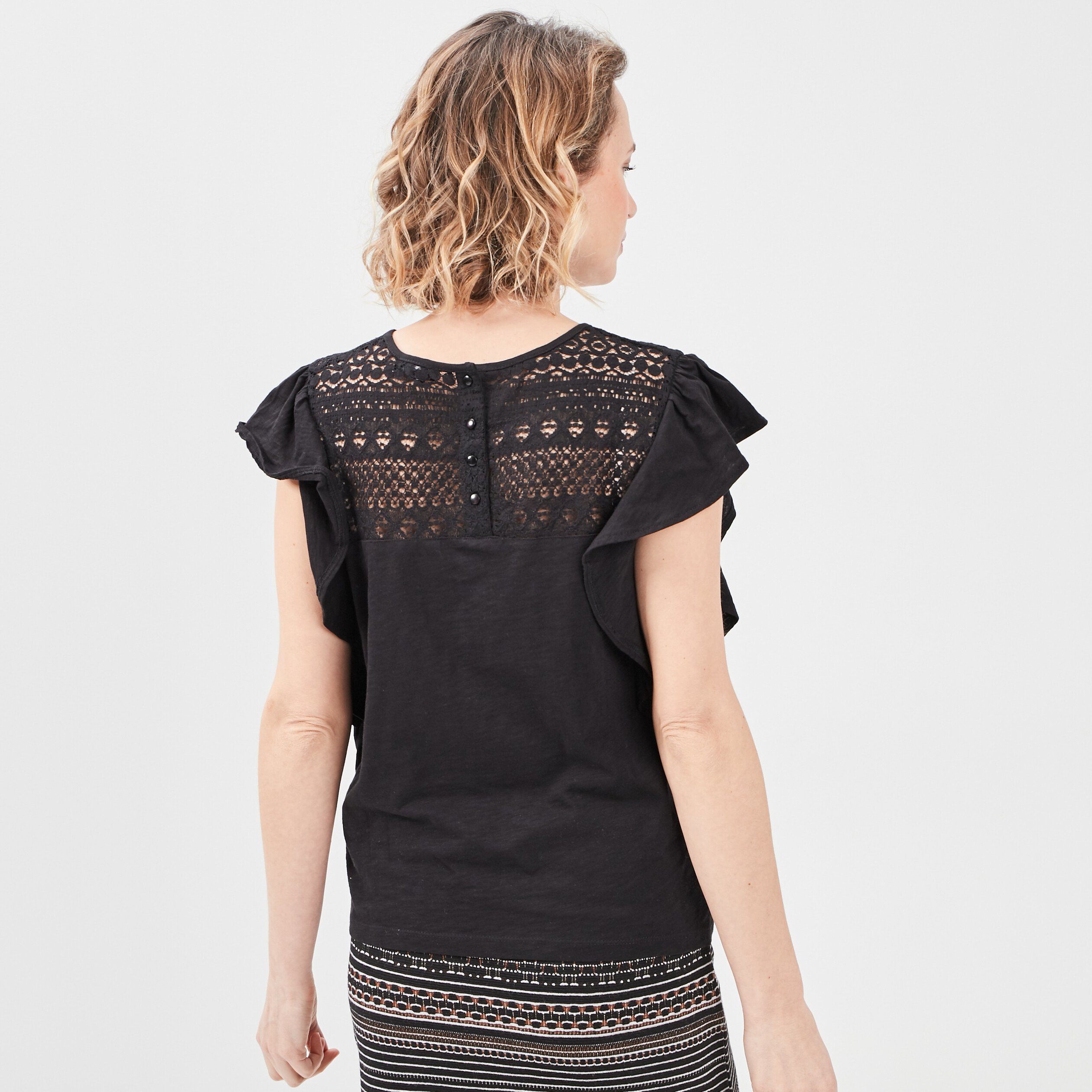 T-shirt manches courtes noir femme | La Halle