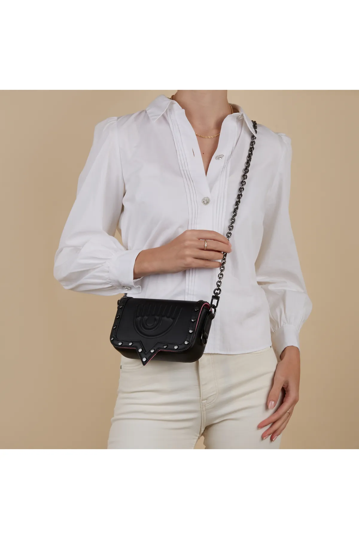 CHIARA FERRAGNI  Eyelike Damen Umhängetasche Schwarz 75sb4ba2-zs518-899