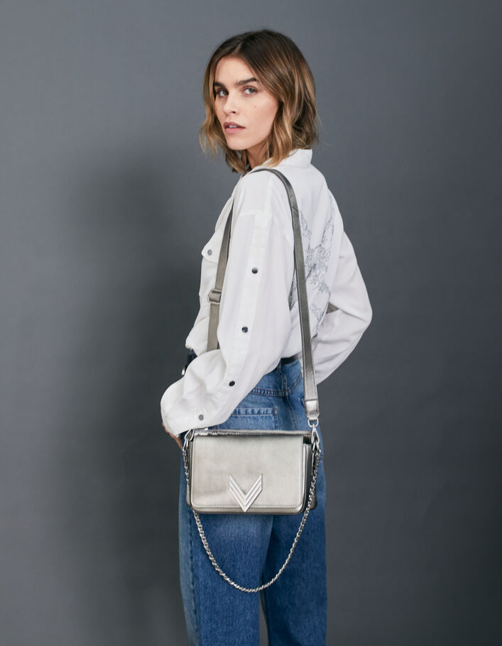 Le sac 111 RIMINI en cuir Silver Femme