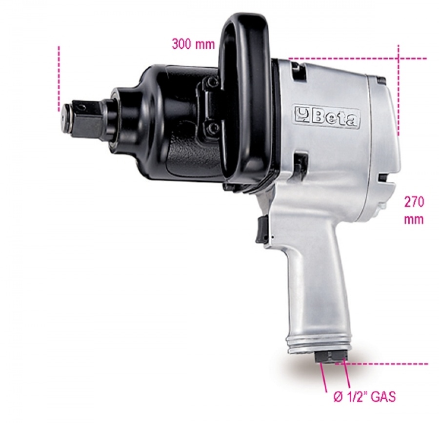 Beta 019300032 Pneumatic Reversible Impact Wrench 1 â€ , 350 l/min