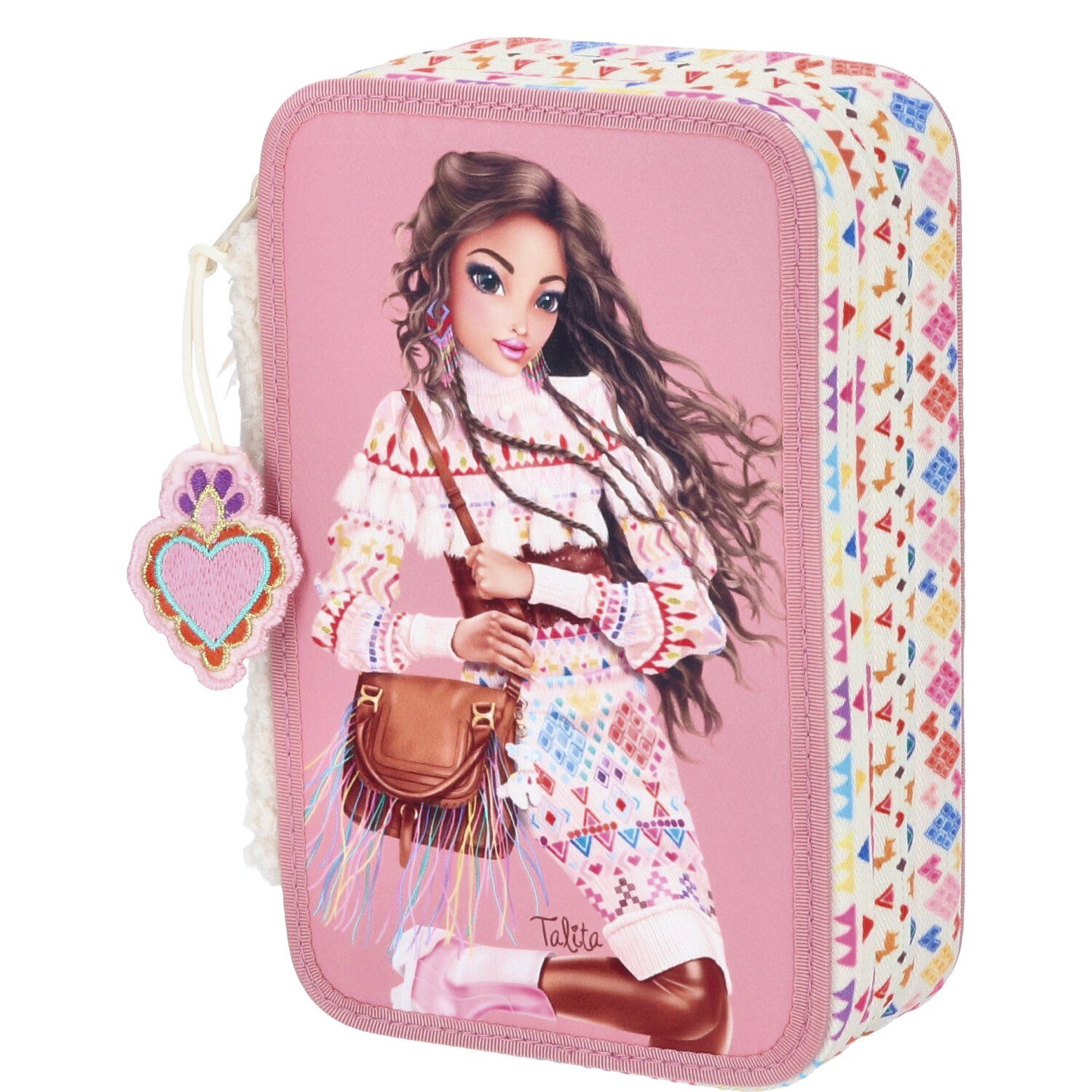Depesche Federmäppchen Depesche 3-Fach Federtasche mit Druck TOPModel COSY pink, (Stück, Stück)