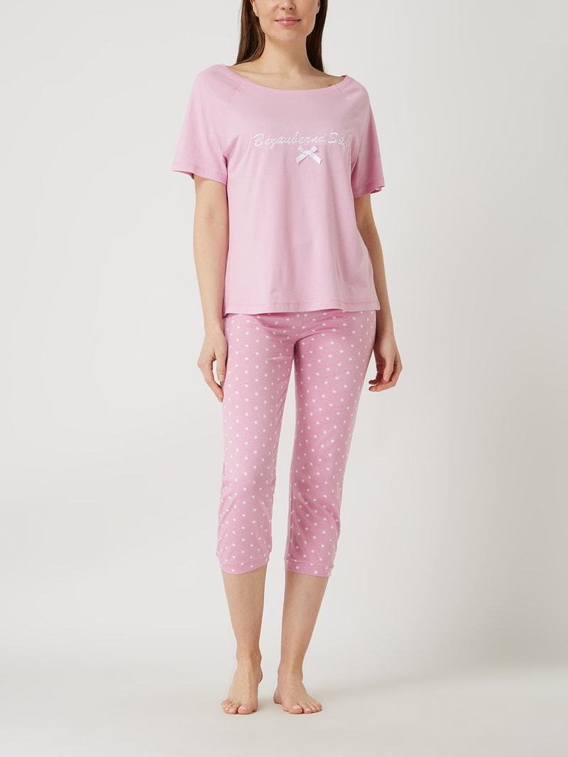 Pyjama aus Baumwoll-Modal-Mix in rosa