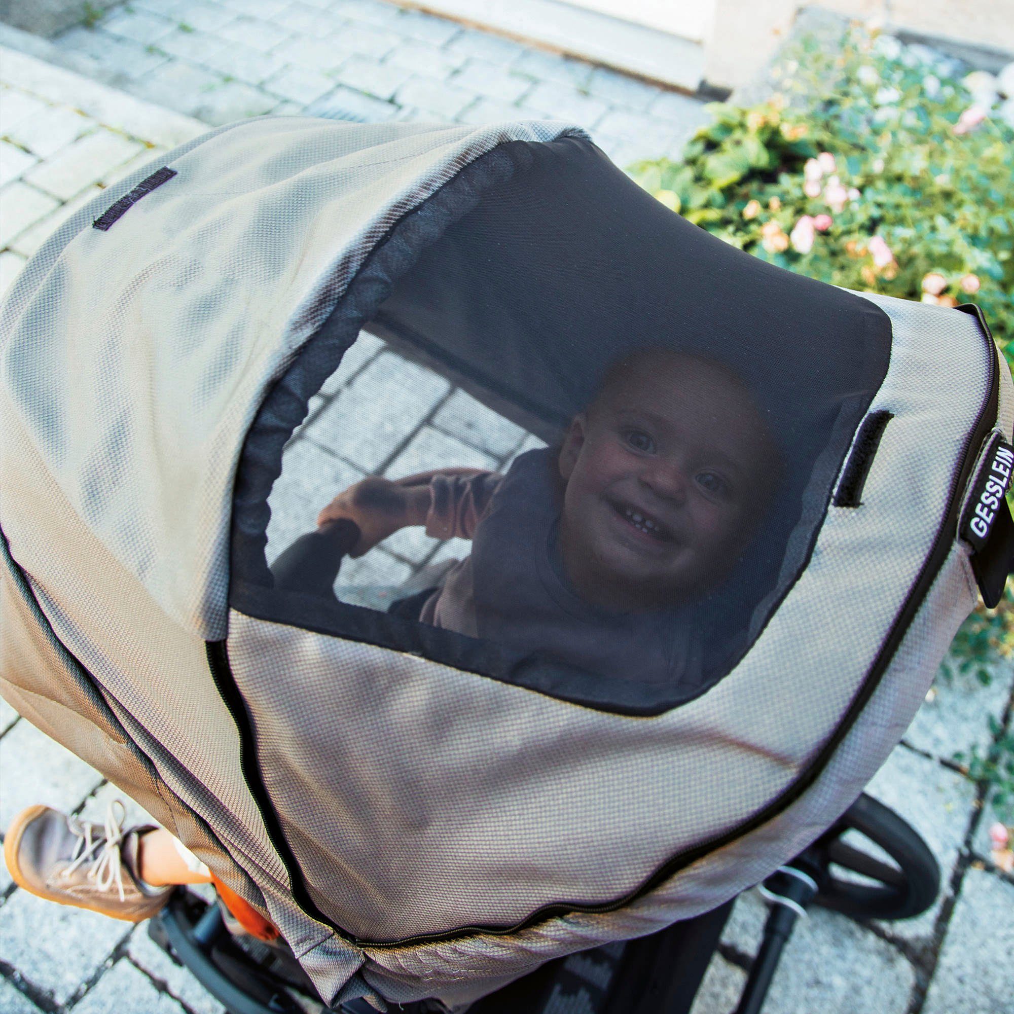 Gesslein Kombi-Kinderwagen FX4 Soft+ mit Aufsatz Style, moos/tabak, mit Babywanne C3 und Babyschalenadapter