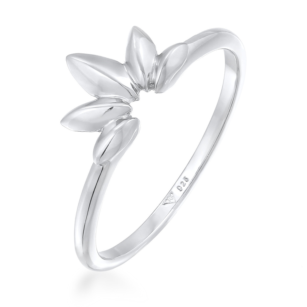 Elli Elli Bague Femmes forme feuille nature élégante en argent sterling 925 Bague