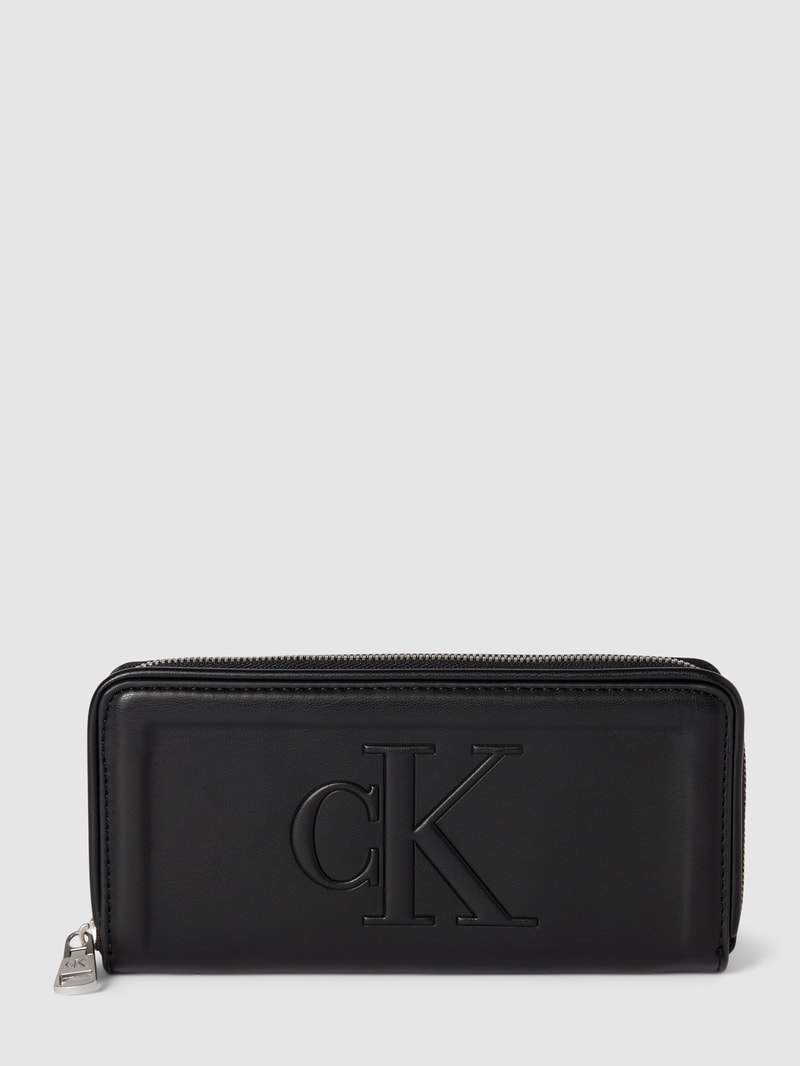 Portemonnaie mit Label-Details Modell 'PIPPI' in schwarz