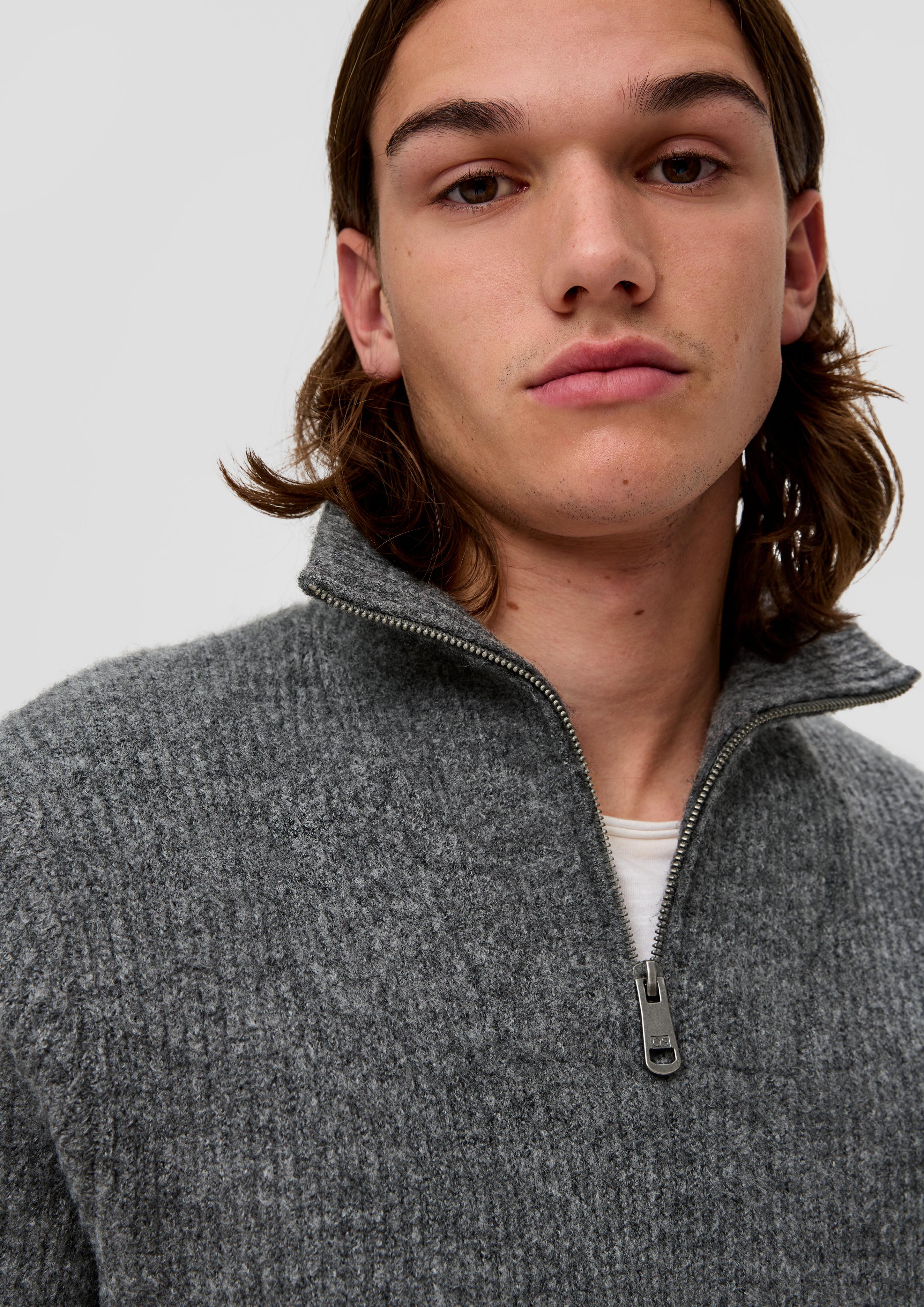 Strickpullover mit Reißverschluss  2151767-9730