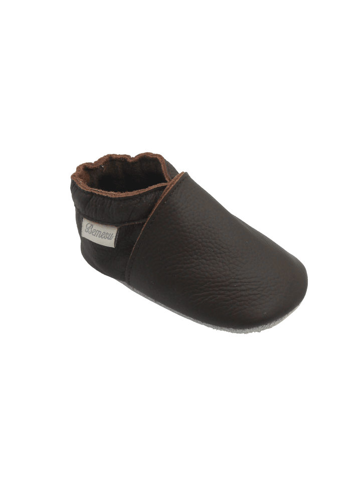 Yalion Leder-Krabbelschuhe in anthracite günstig kaufen