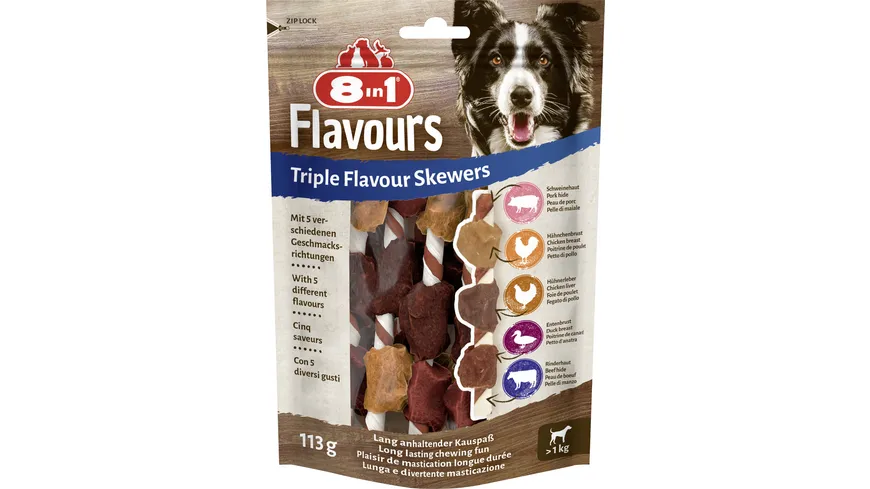 8in1 TRIPLE FLAVOUR skewers 113g 113 g