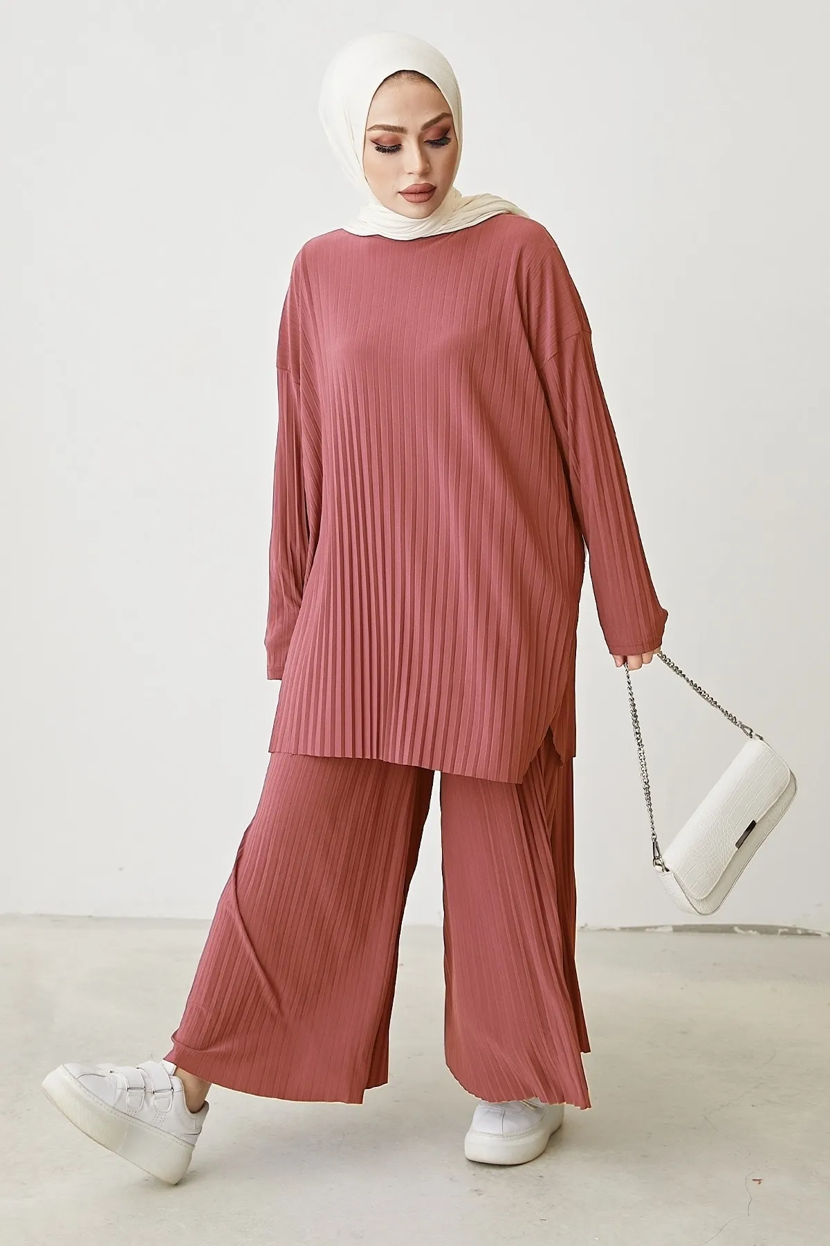 InStyle  Mila Faltenhosen-Tunika-Doppelset - Dusty Rose