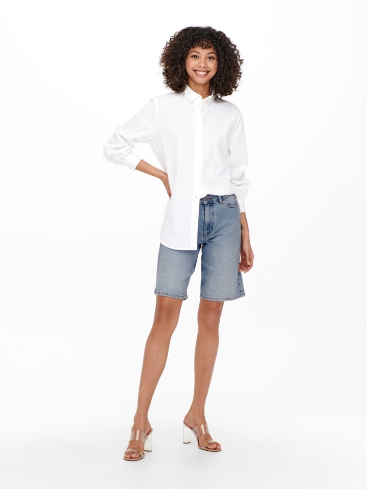 ONLY Jeans-Bermuda mit geradem Schnitt und fünf Taschen in Hellblau günstig kaufen S