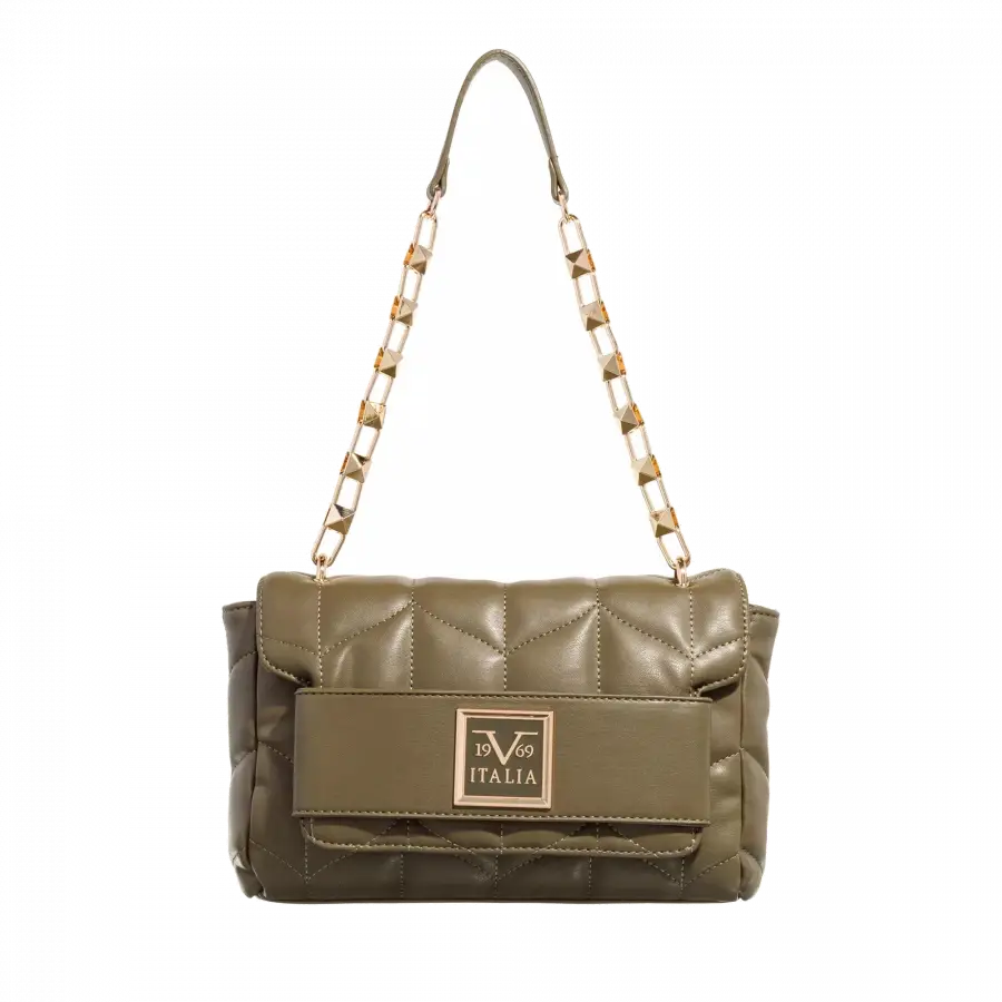 19V69 Italia - 19v69 Italia Handle Bags Metallkette Dark Green - grün