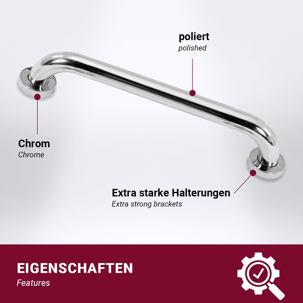 HOOZ Haltegriff Haltegriff für Dusche & Badewanne 30 cm - chrom