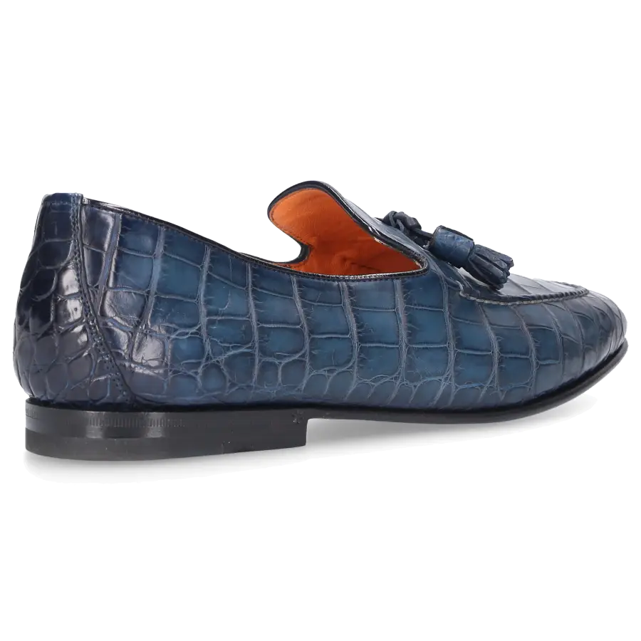 Santoni - Loafer 15608 Krokodilleder - blau