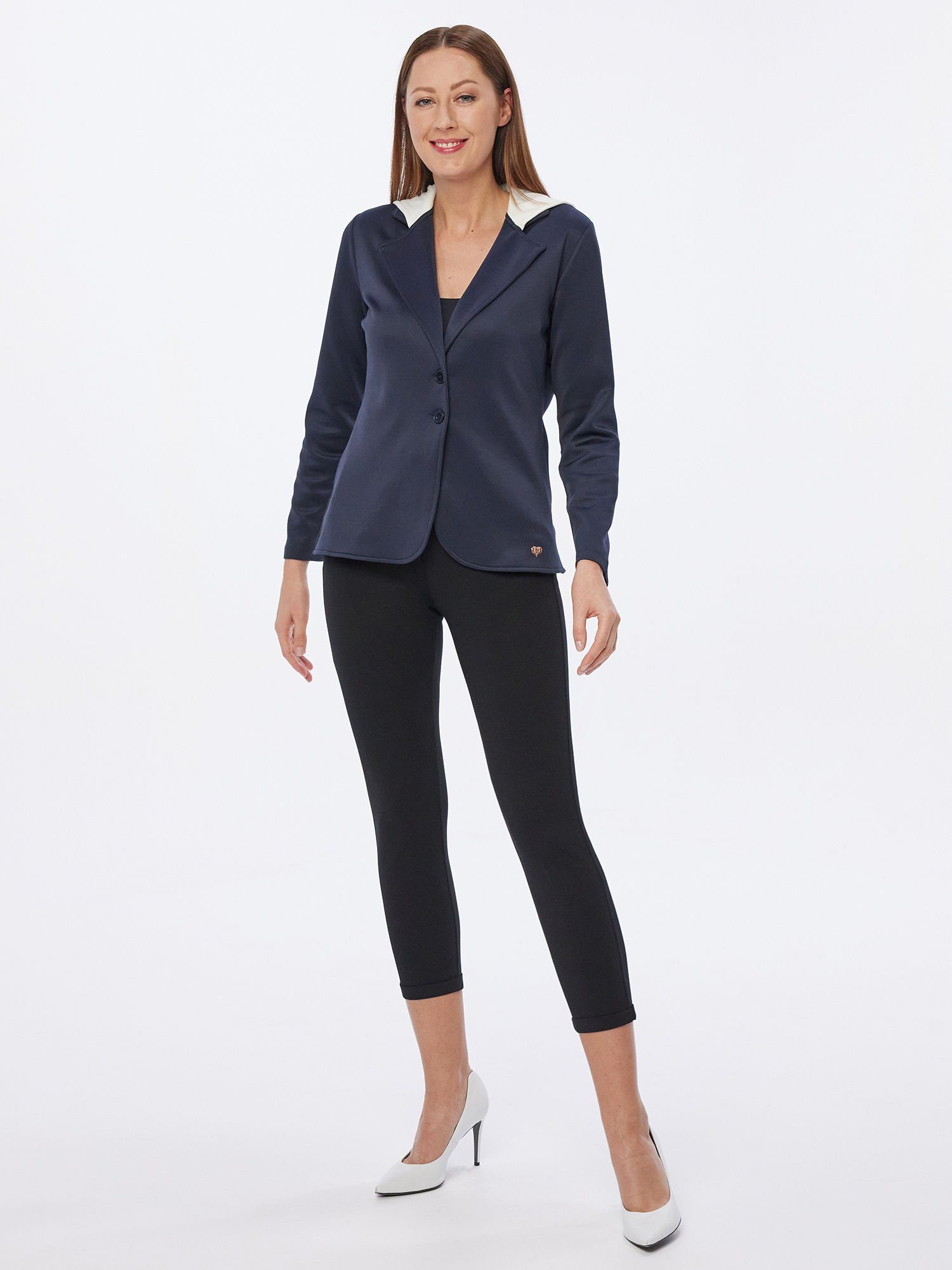 MONACO blue Jerseyblazer Sweatblazer wärmend mit Kapuze