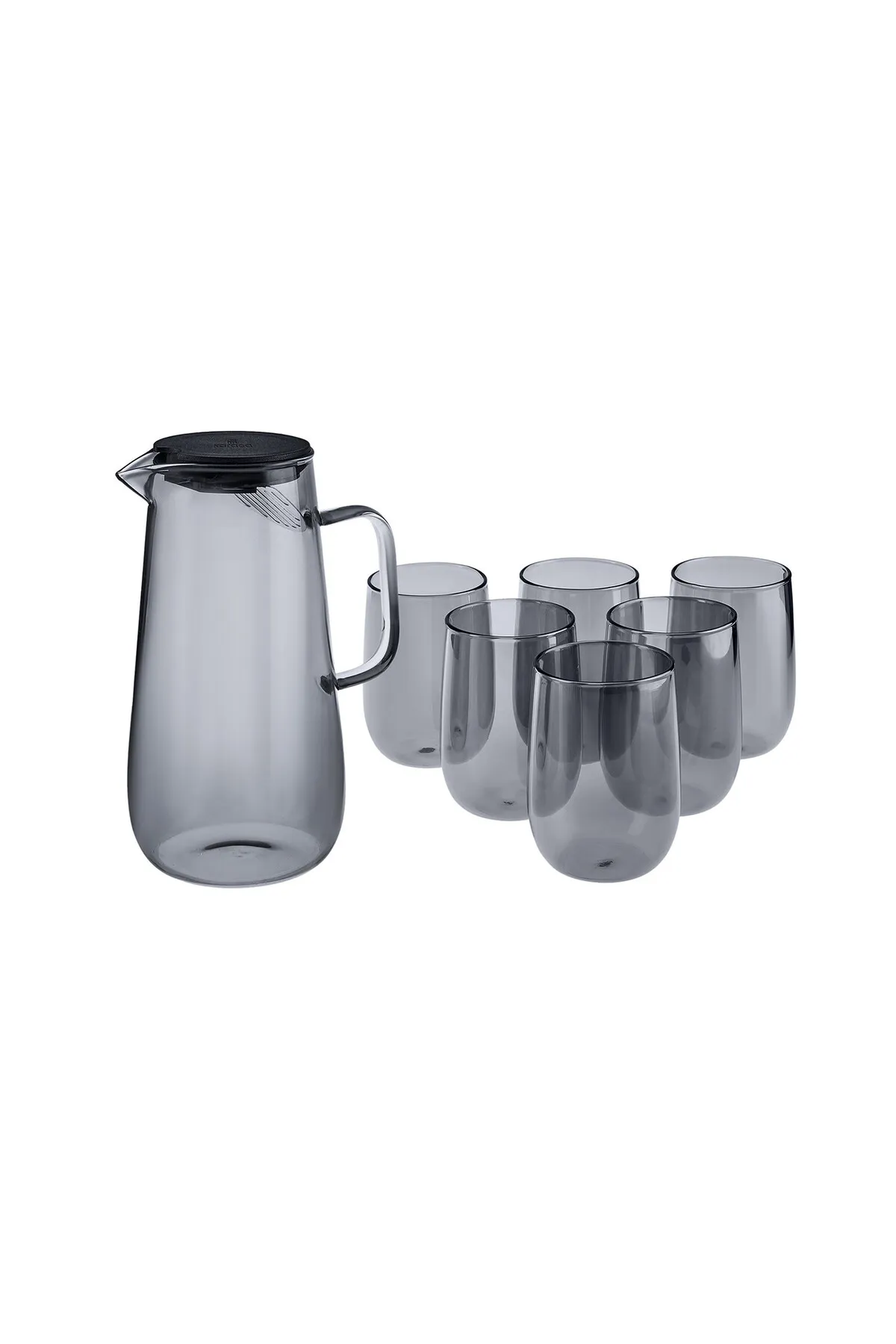 Karaca  Parma Blau 7-teiliges Wasserset - Elegantes Glas-Ensemble mit 2-Liter-Krug
