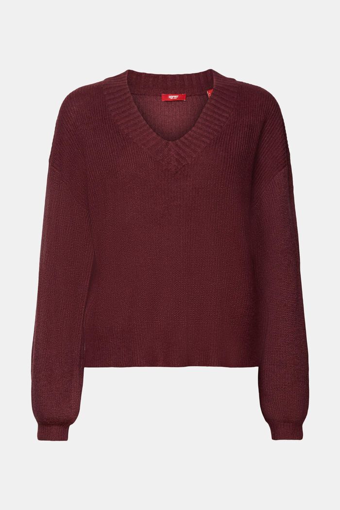 Pullover mit V-Ausschnitt, Wollmix
