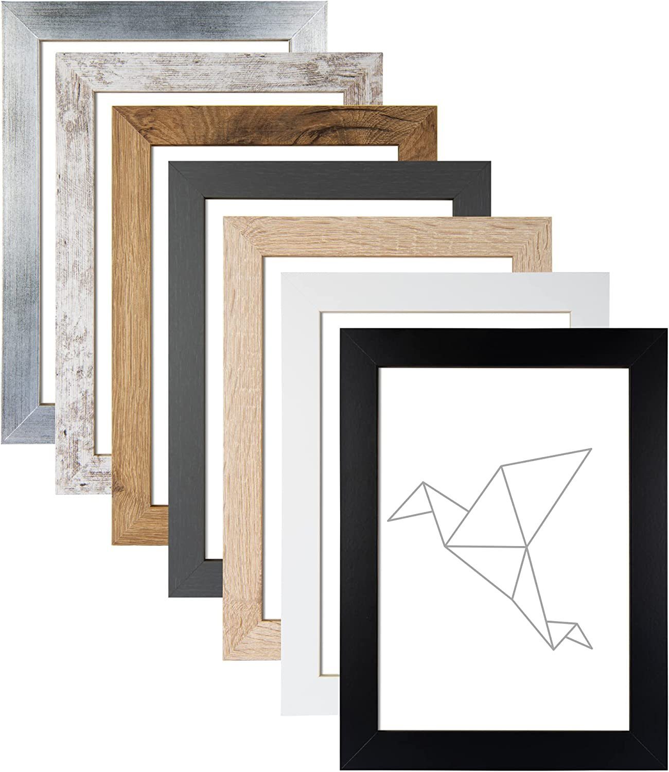 Clamaro Bilderrahmen Bilderrahmen Schwarz CLAMARO Collage nach Maß FSC® Holz Modern eckig 20x30 in Schwarz