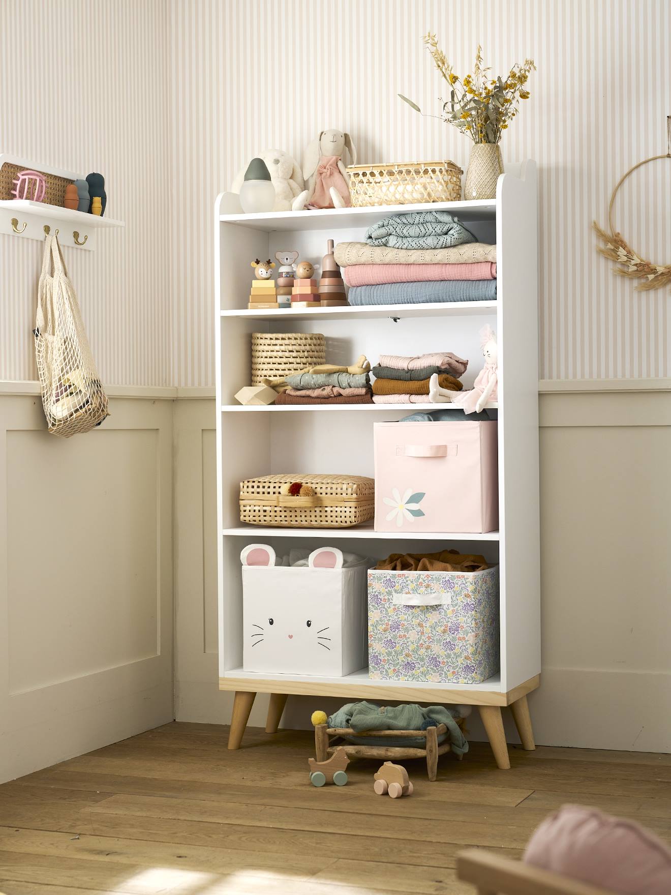 Vertbaudet Kinderzimmer Bücherregal ROMANCE - weiß/natur