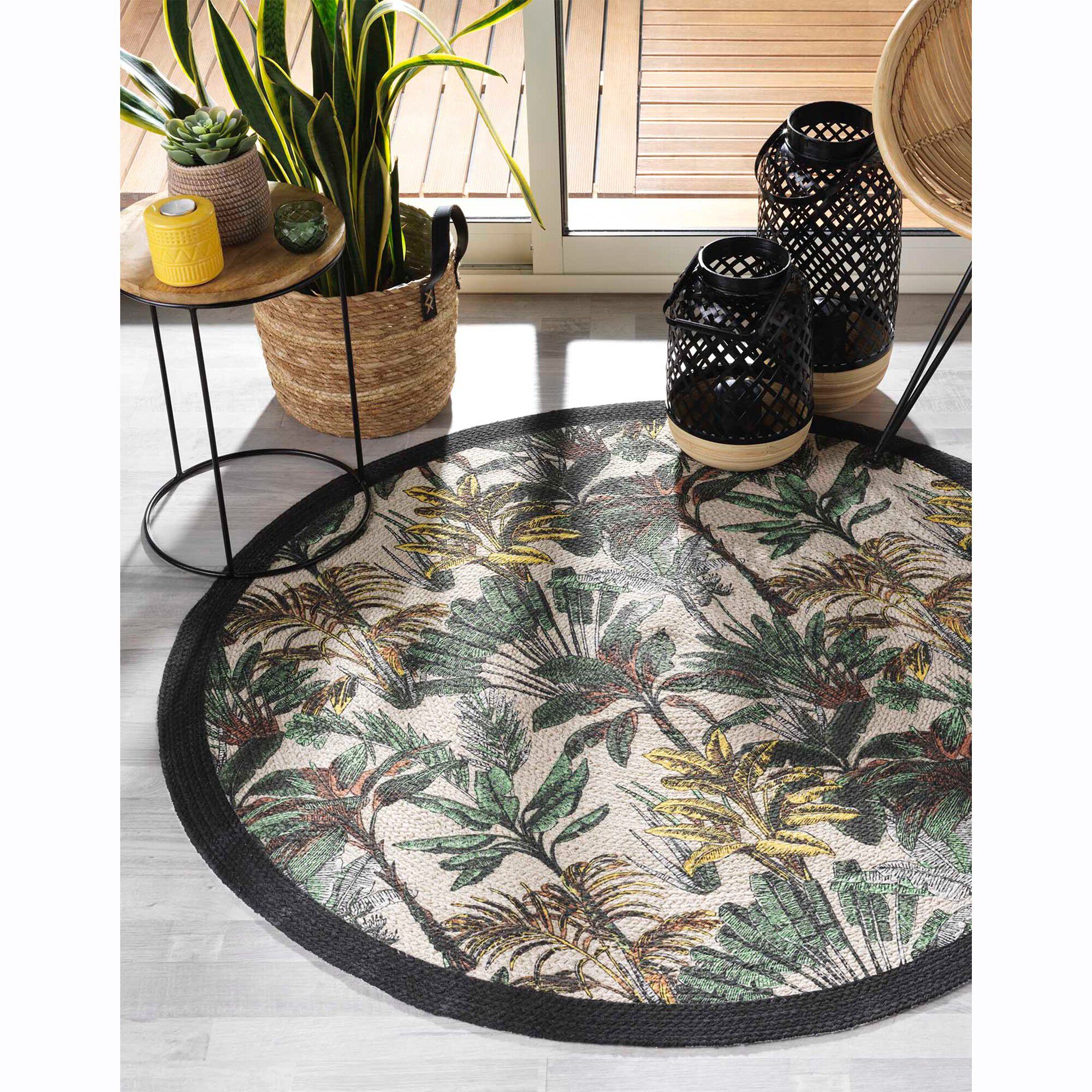 Tapis imprimé palmiers