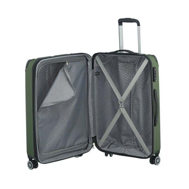 Travelite City Trolley mit 4 Rollen M 68cm EXP 78 Liter - Grün