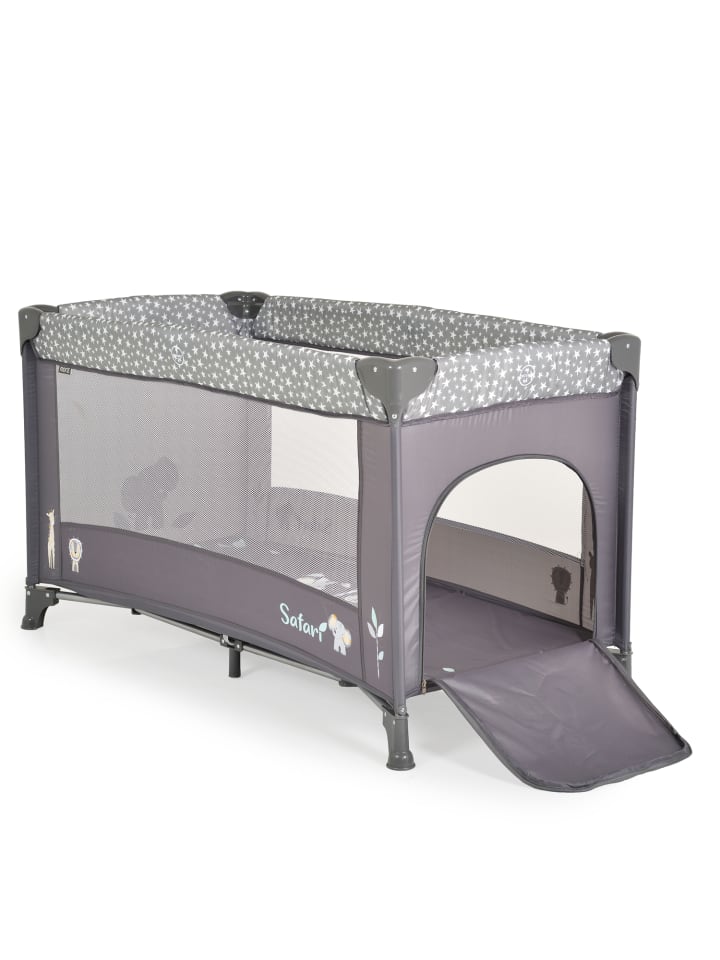 Moni Reisebett, Laufstall Safari in grau günstig kaufen 60x120 cm