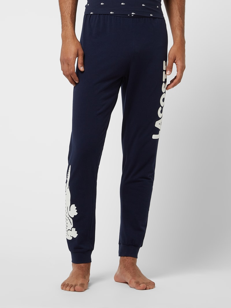 Pyjama-Hose mit Logo in dunkelblau
