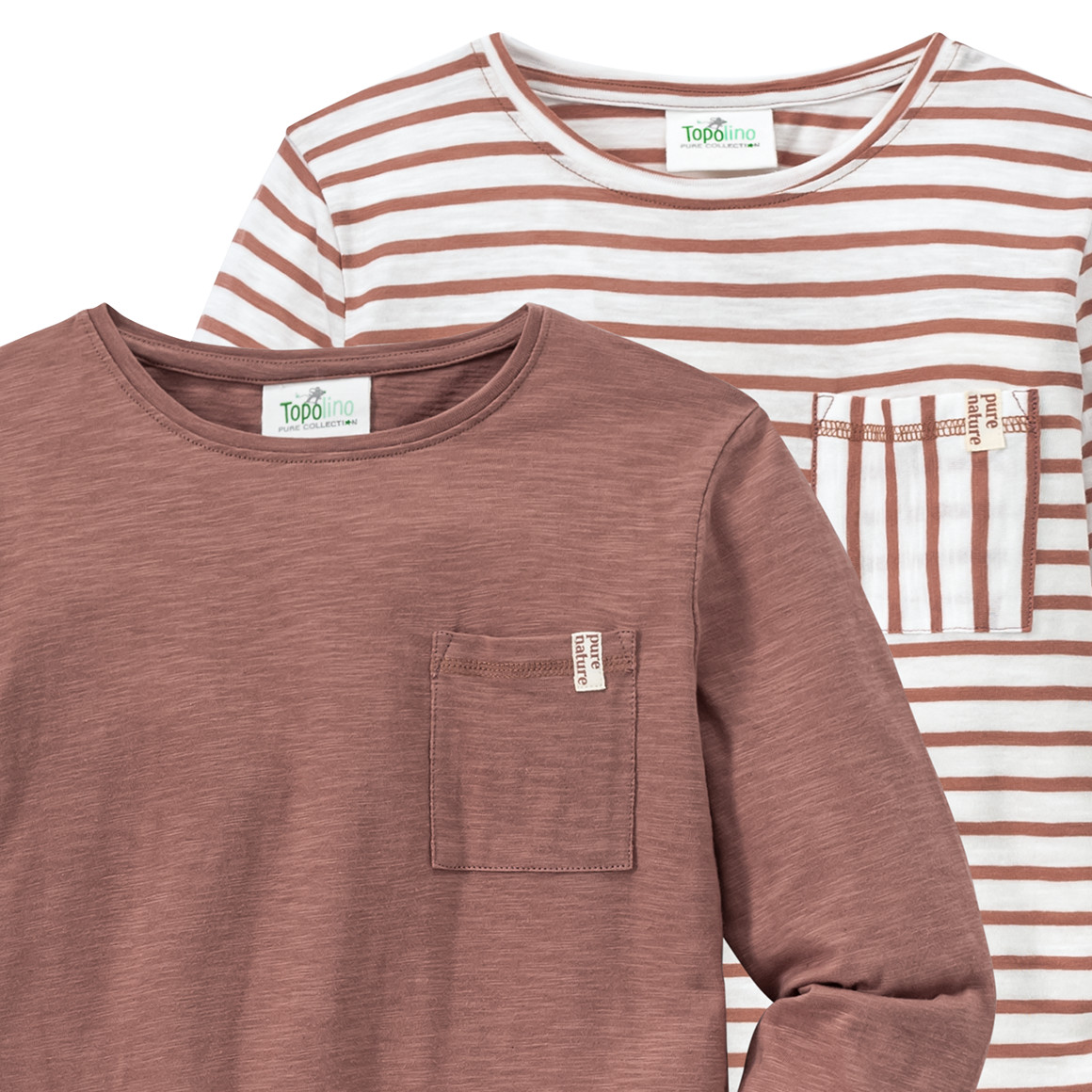 2 Kinder Langarmshirts mit Flammgarn