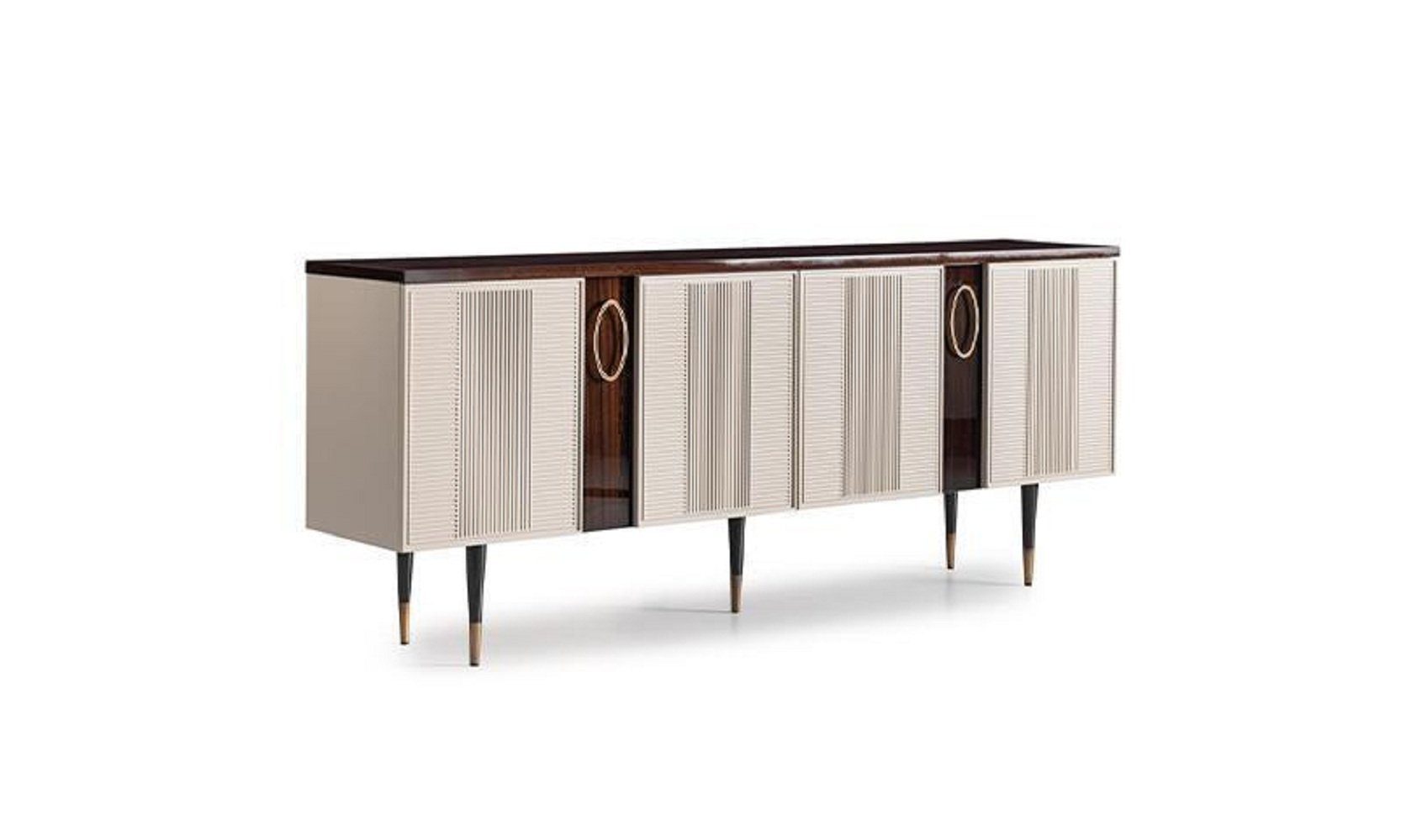JVmoebel Esszimmer-Set Luxus Esszimmer Essgruppe Essecke Esstisch Stühle Beige Set 9tlg Holz, (9-St., 1x Esstisch+6x Stühle+1x Sideboard+1x Spiegel), Made in Europa