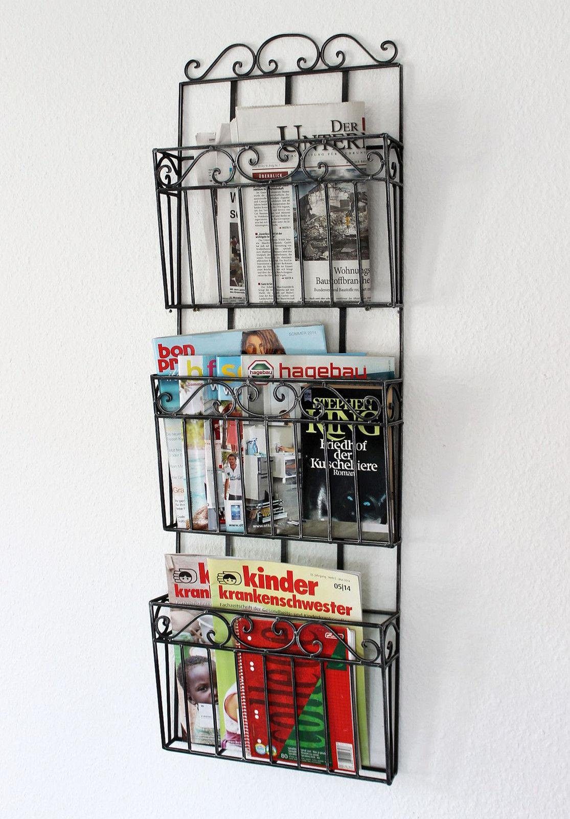 DanDiBo Zeitungsständer Wandregal Zeitungsständer 09911 Magazinhalter 101 cm Küchenregal Zeitungshalter