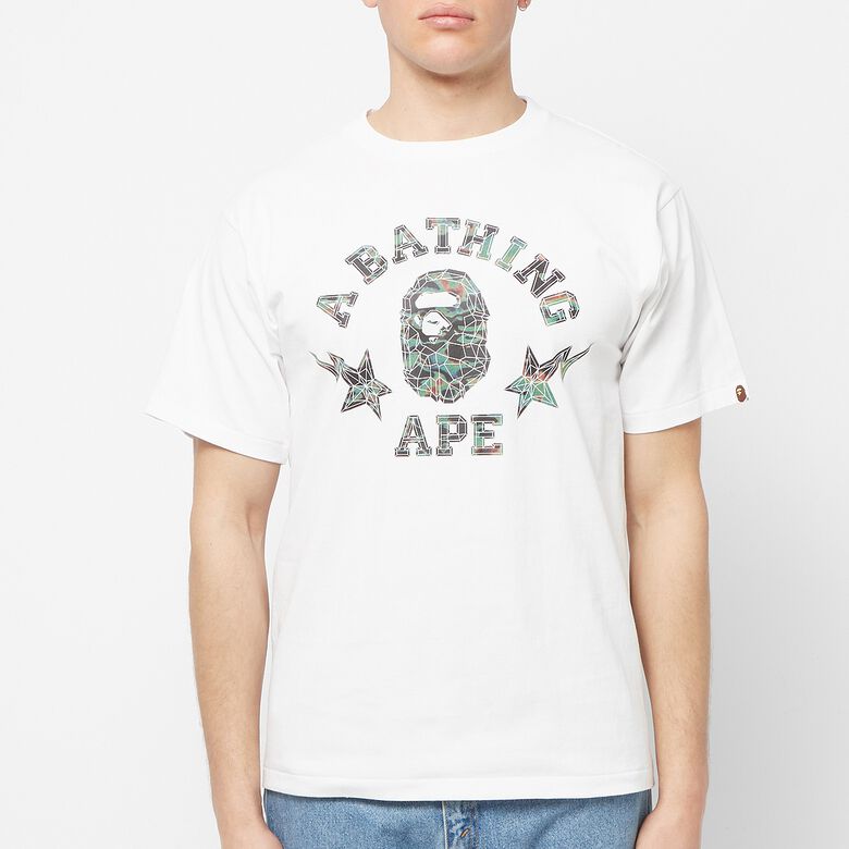 A Bathing Ape Bape Thermography Polygon College Tee M white