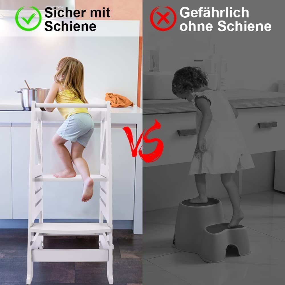 Dripex Stehhilfe Lernturm Für Kinder ab 1 Jahr Tritthocker mit Tafel
