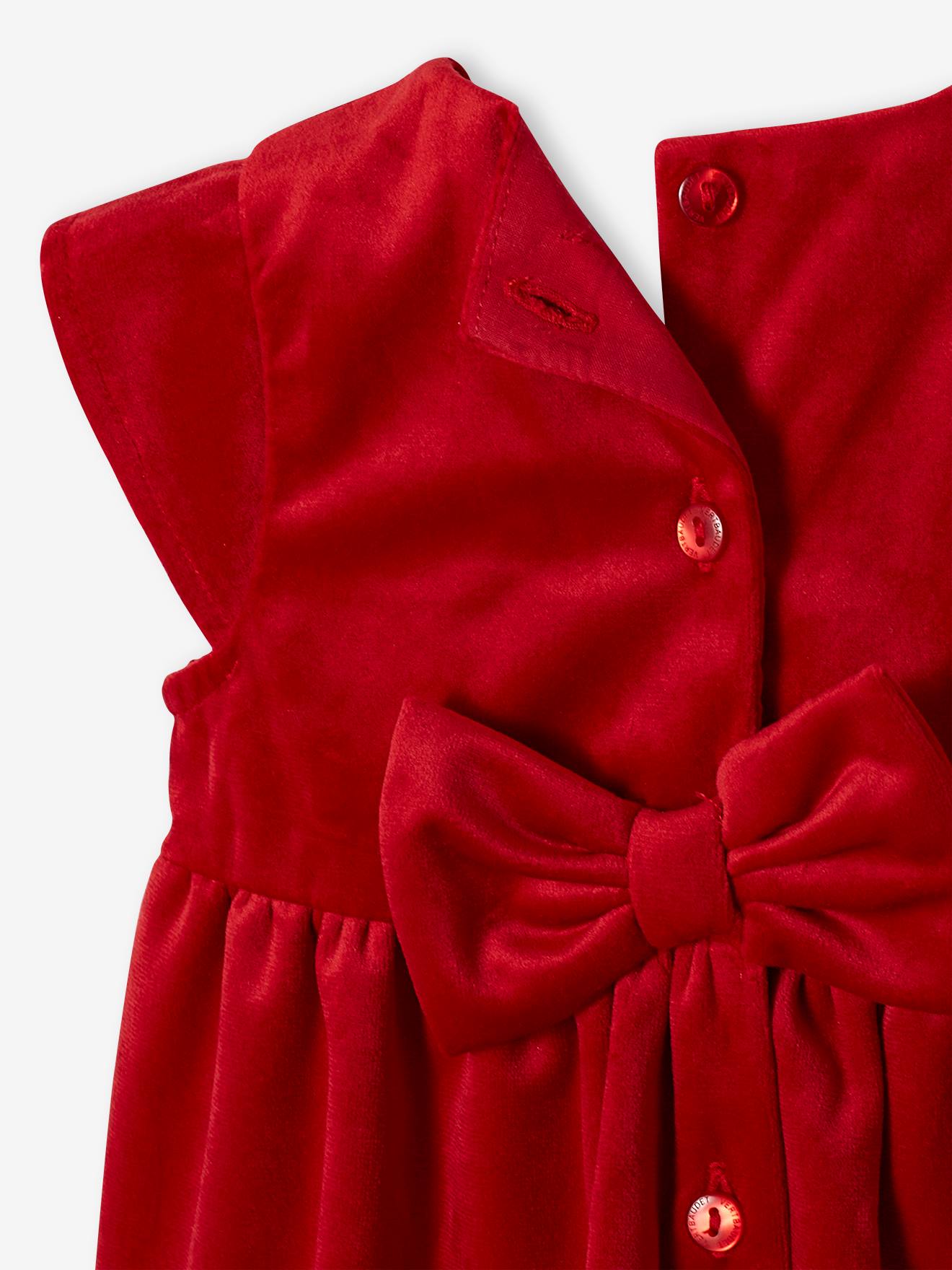 Vertbaudet Baby Weihnachts-Set: Kleid & Haarband - rot