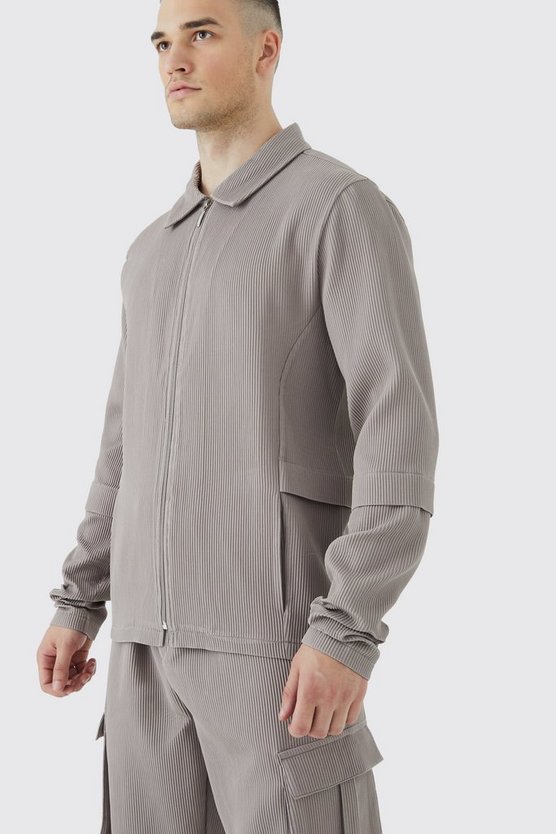 Tall Hemd mit Reißverschluss & elastische Cargohose