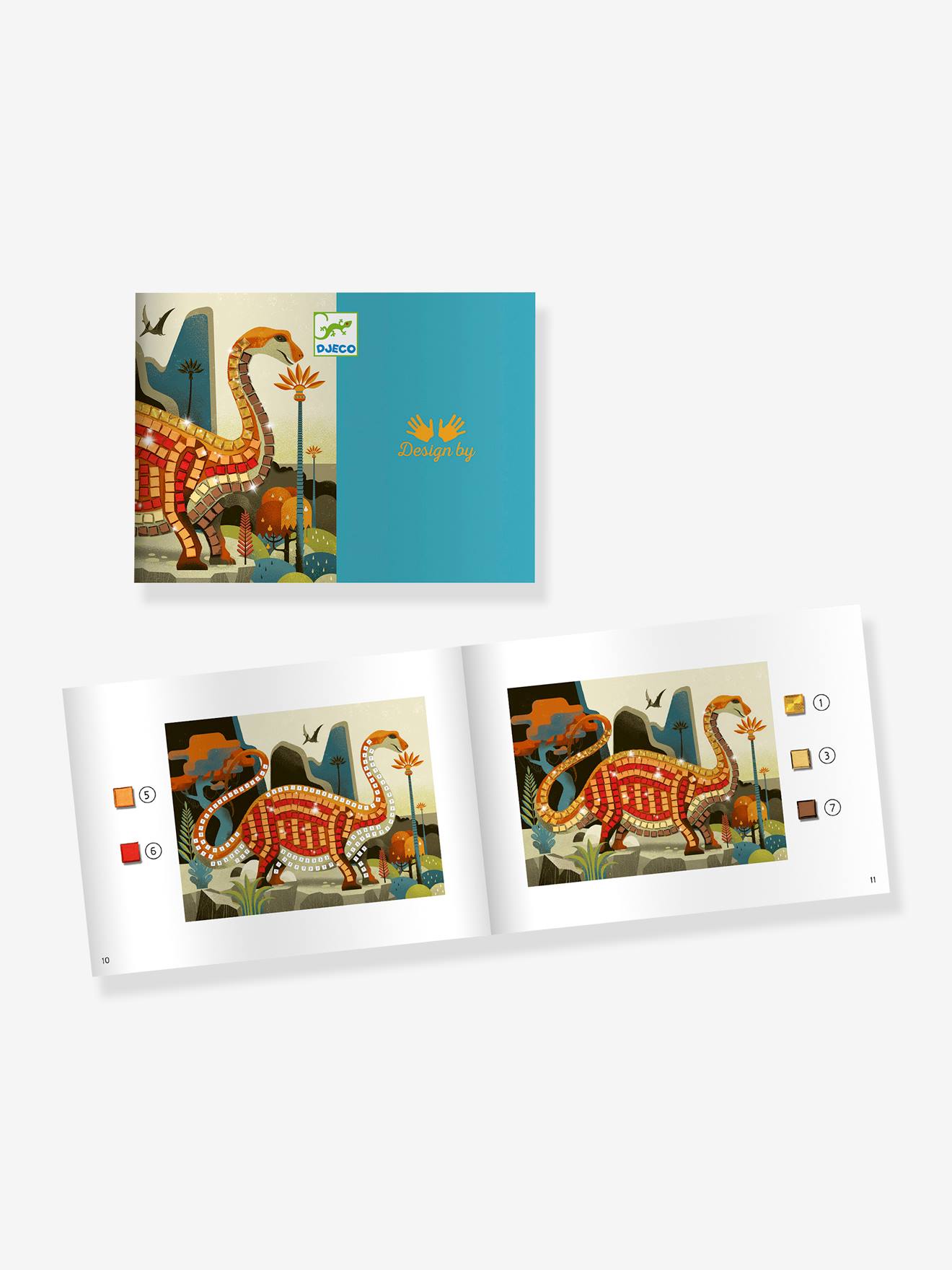 Djeco Bastel-Set Mosaikbilder DINOSAURIER DJECO - rot