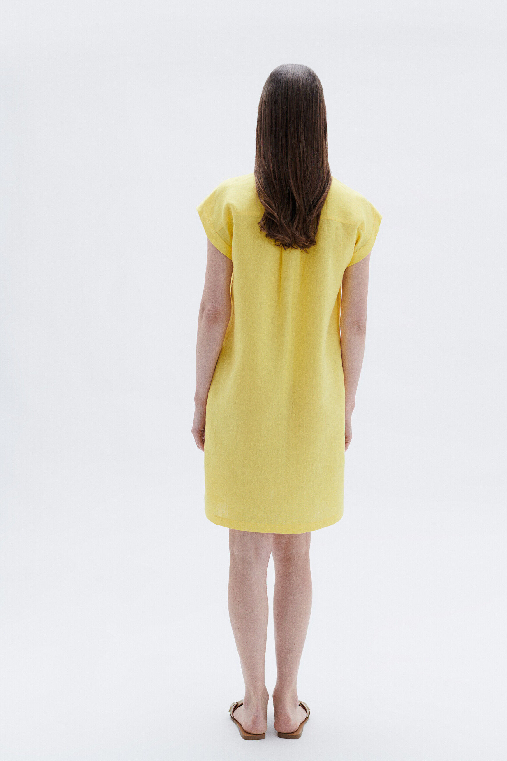 robe mirabelle 100% lin jaune femme