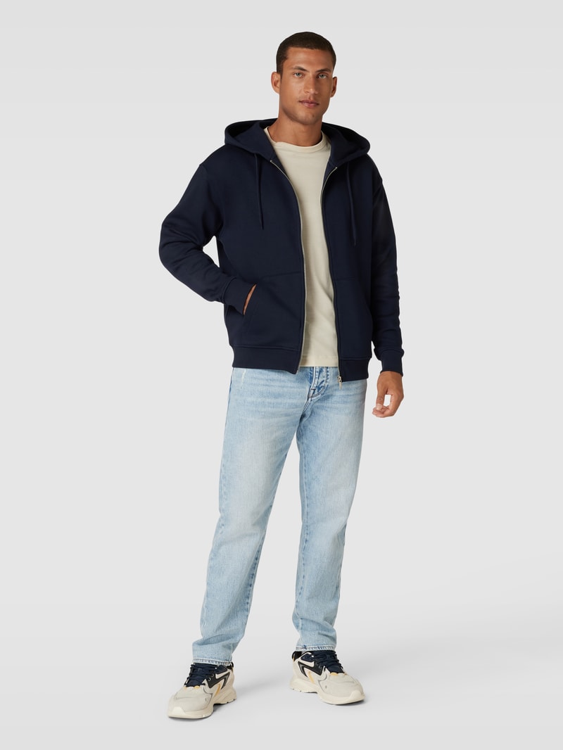Sweatjacke mit Kapuze in dunkelblau