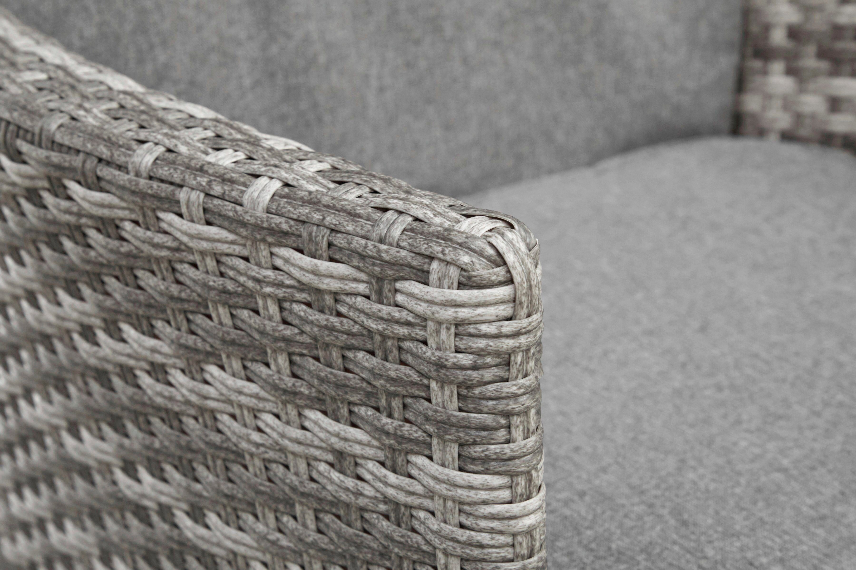 KONIFERA Garten-Essgruppe Belluno, (9-tlg), 4 Sessel, Tisch Ø 100 cm, Polyrattan