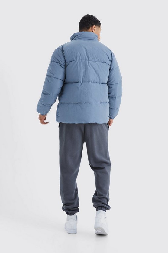 Kontrast Ripstop Steppjacke mit Trichterkragen