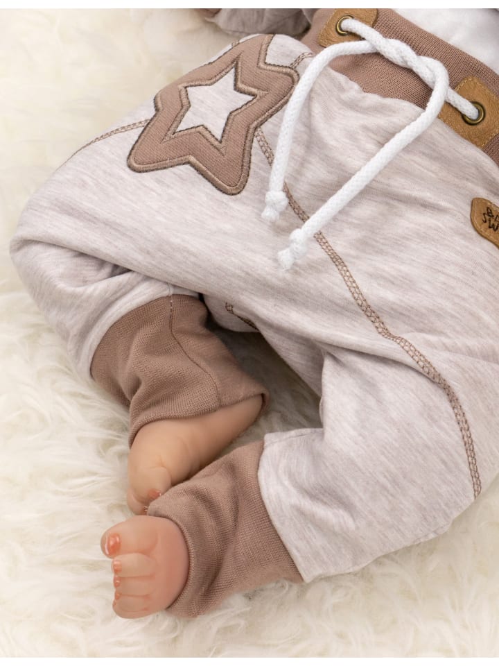 Baby Sweets 2tlg Set Shirt   Hose Patchwork Sterne in beige günstig kaufen