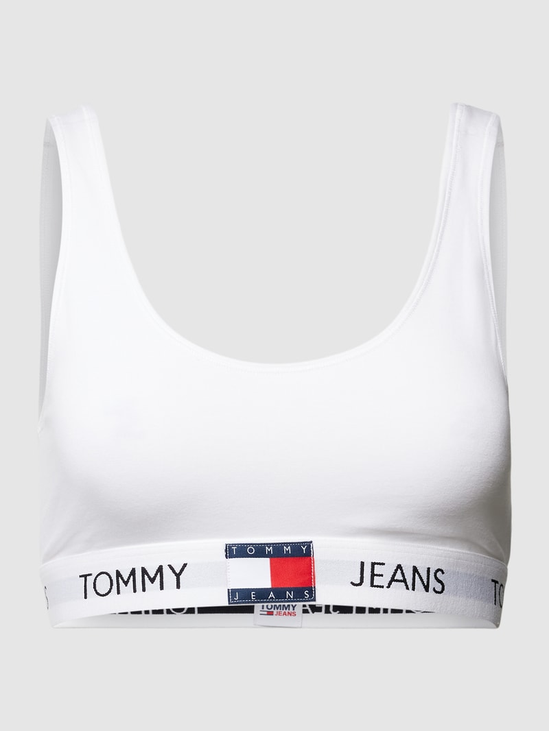Bralette mit Logo-Saum Modell 'HERITAGE' in weiß