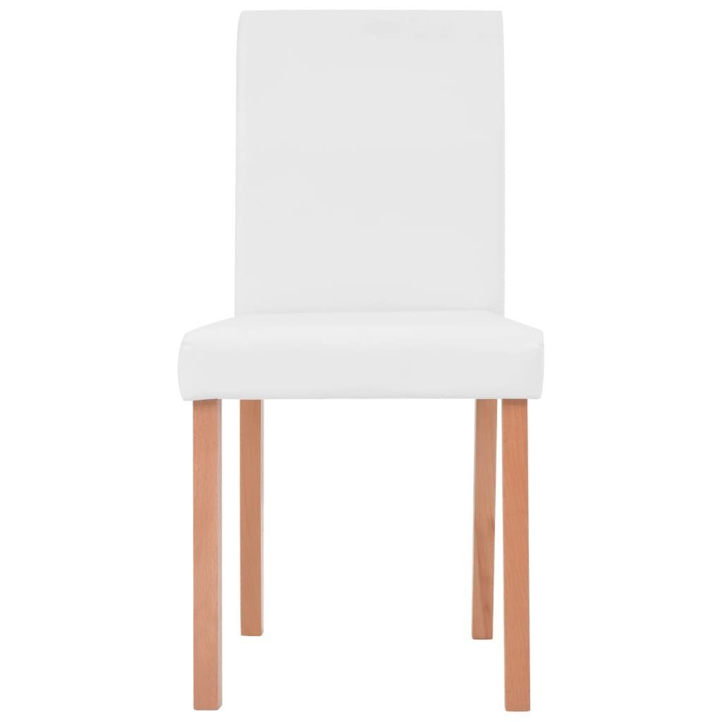 vidaXL Esszimmer-Set Esszimmertisch und Stühle 5-tlg. Kunstleder Eiche Cremeweiß