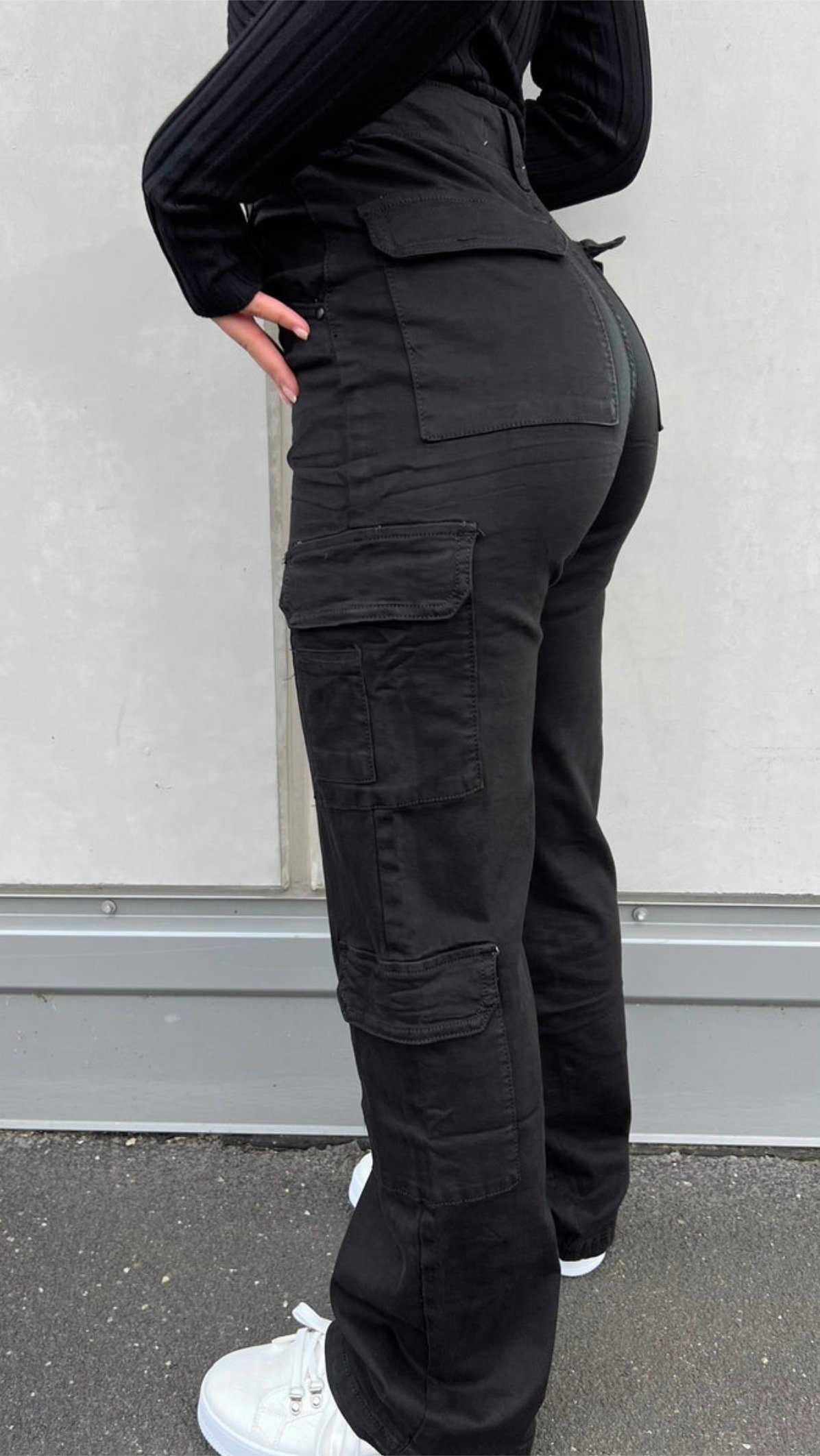 HELLO MISS Cargojeans DOUBLE POCKET WIDE CARGOHOSE MIT INNERE TUNNELZUG Double Poket