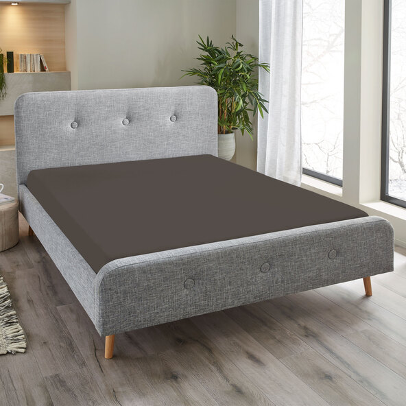 Spannbetttuch Flannel, 180 x 200 cm, dunkelgrau