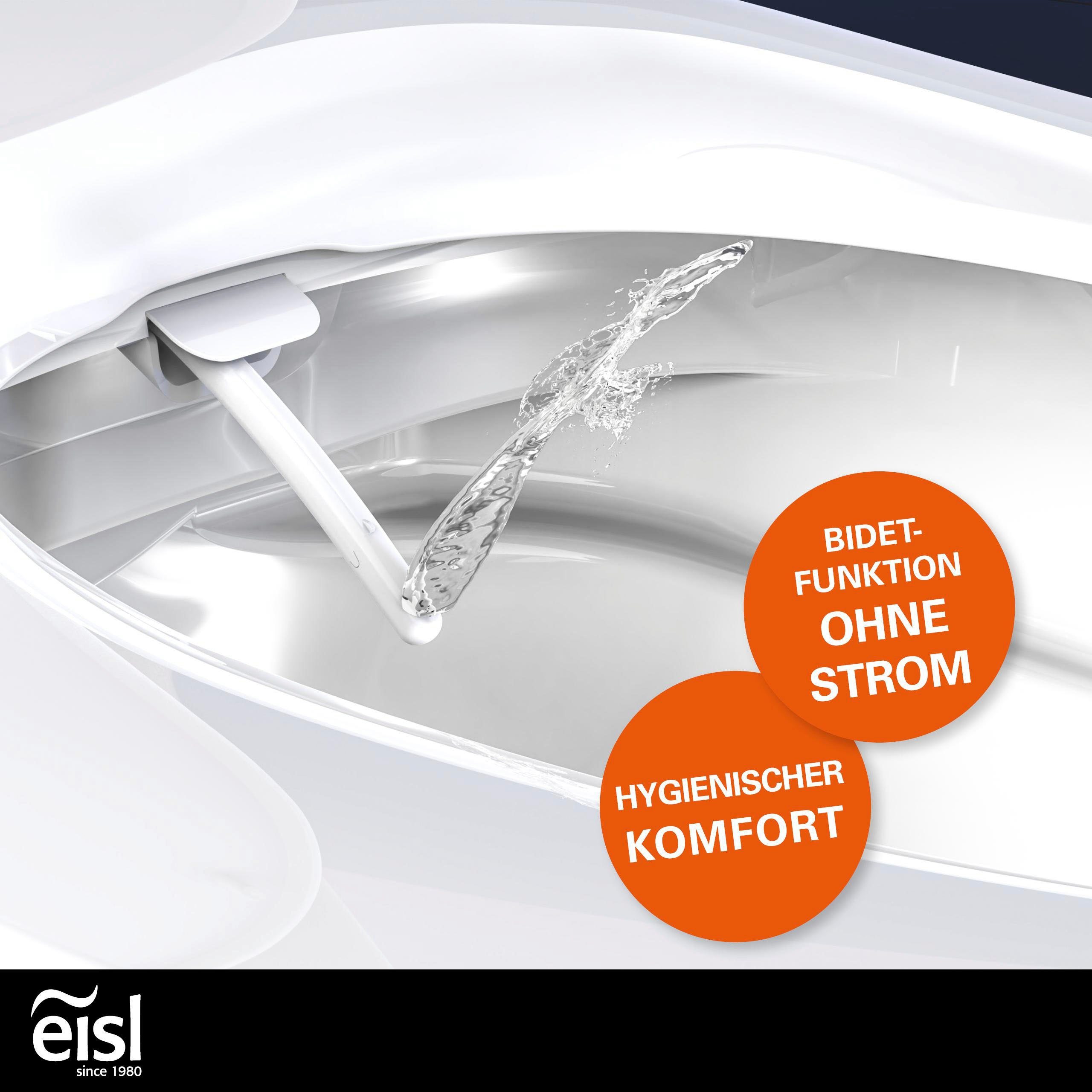 Eisl Dusch-WC-Sitz Bidet Einsatz, Absenkautomatik, Schnellverschluss